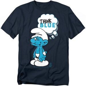 The Smurfs Unisex Adult Think Blue T-Shirt / Navy